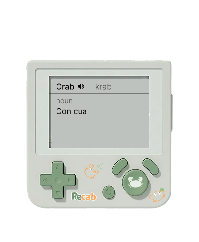 Recab device showing vocabulary